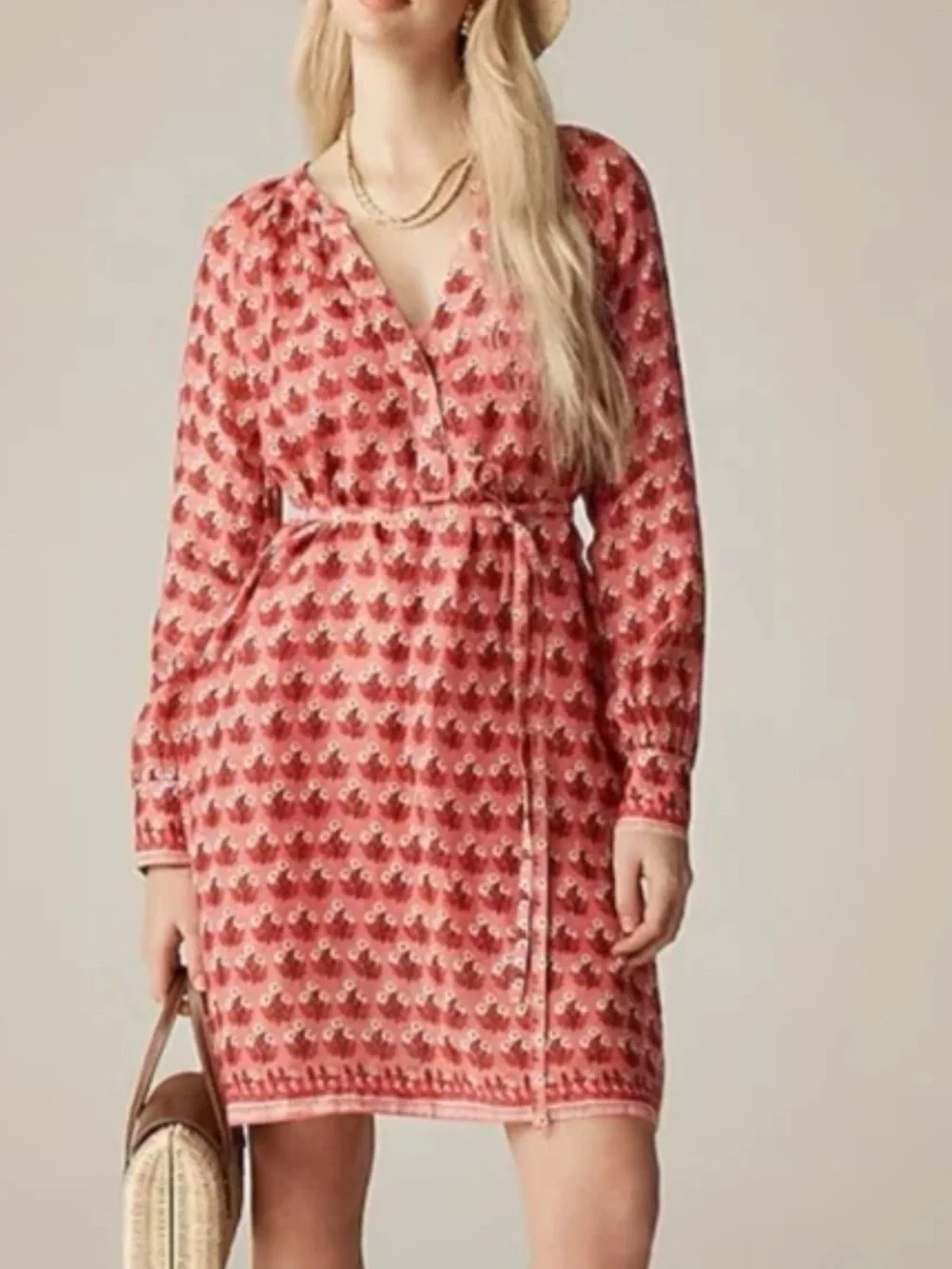 NEW J Crew Cabana mini dress in block-print ramie Size M